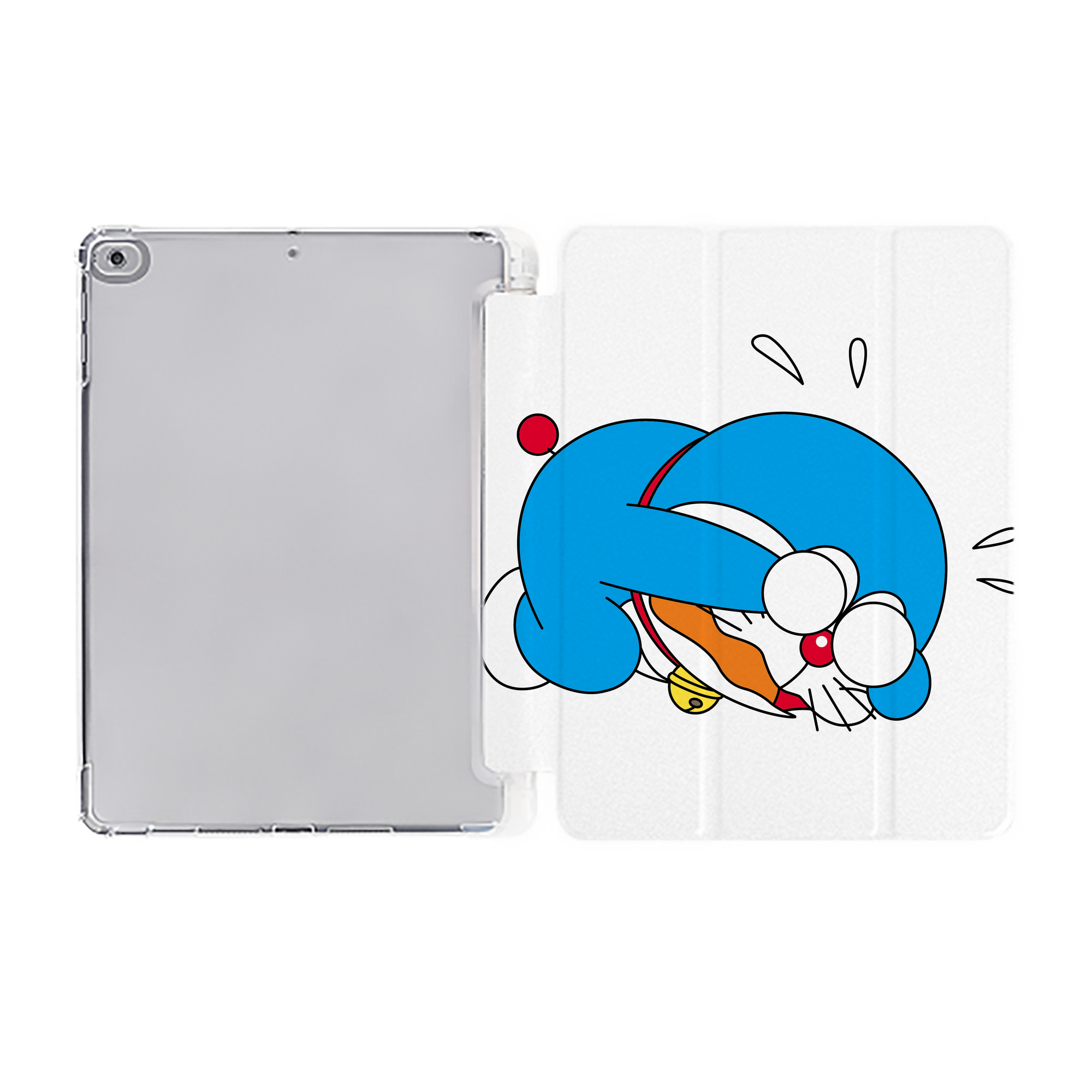 （画像用） ドラえもん Doraemon IPad ケース ペン収納付き 三つ折りスタンド PUレザー×シリコン 対応機種9.5/10.5/10.9インチ
